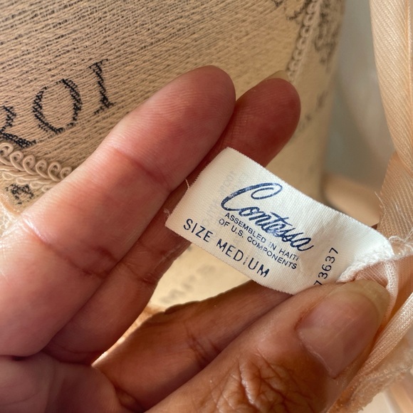 Vintage Contessa peach nylon nightgown with lace scoop neck size M - Picture 12 of 13